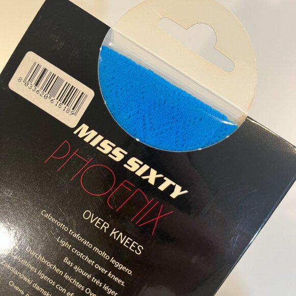 Y2K deadstock Miss Sixty thigh high turquoise nylons - Picture 3 of 6